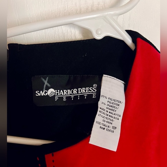 Vintage Sag Harbor Red and Black Mini Dress - Picture 5 of 5